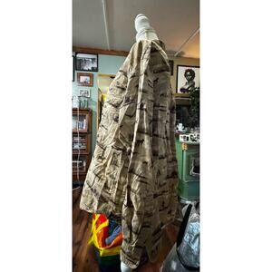 Men Tan long Sleeve Columbia Button Up shirt with Hunter and Hunting Dog Pattern